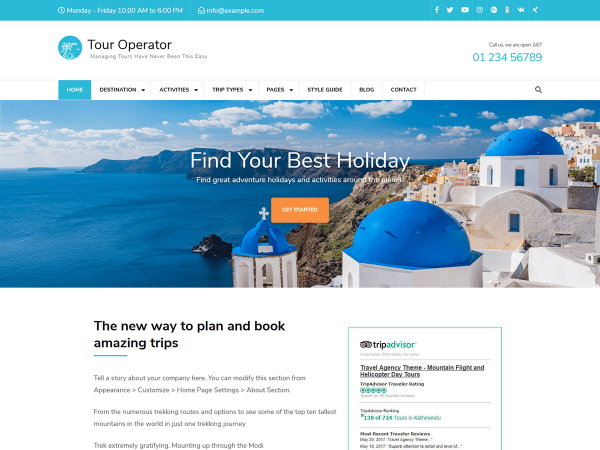 Create Tour Operator Website